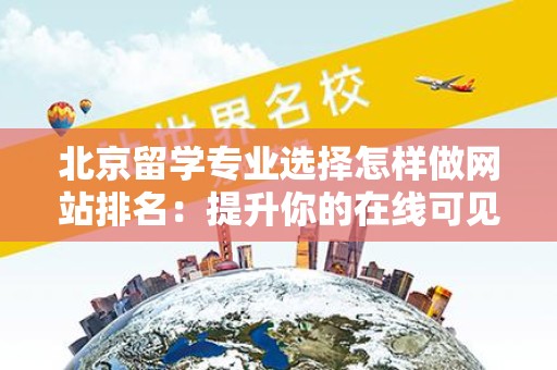 北京留学专业选择怎样做网站排名：提升你的在线可见性