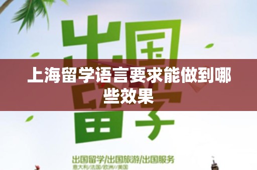 上海留学语言要求能做到哪些效果