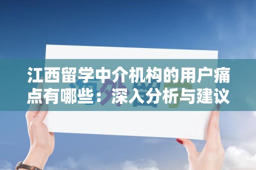 江西留学中介机构的用户痛点有哪些：深入分析与建议