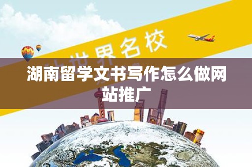 湖南留学文书写作怎么做网站推广