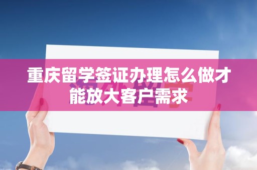 重庆留学签证办理怎么做才能放大客户需求