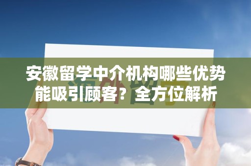 安徽留学中介机构哪些优势能吸引顾客？全方位解析