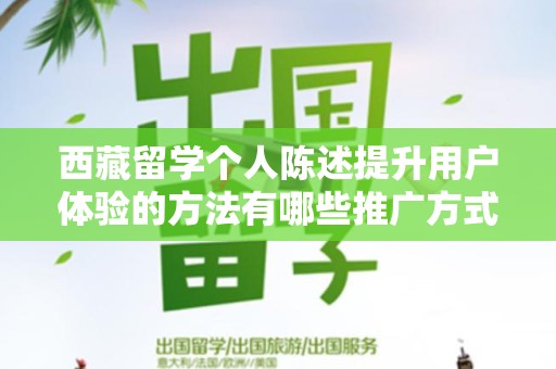 西藏留学个人陈述提升用户体验的方法有哪些推广方式有哪些