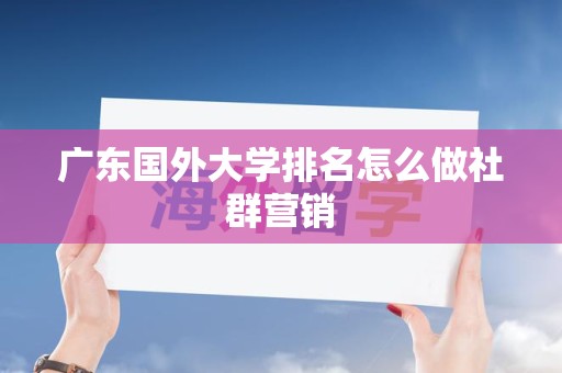 广东国外大学排名怎么做社群营销