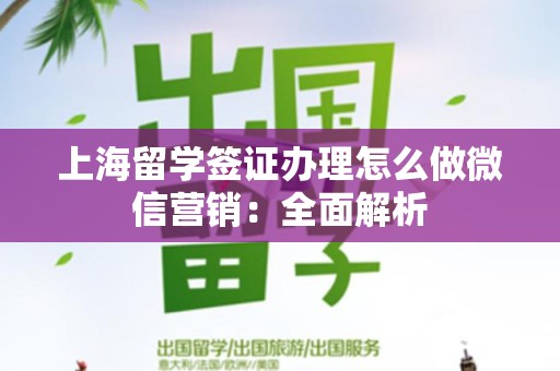 上海留学签证办理怎么做微信营销：全面解析