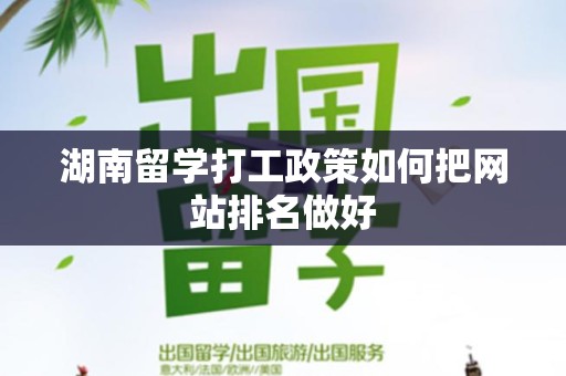 湖南留学打工政策如何把网站排名做好