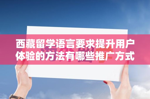 西藏留学语言要求提升用户体验的方法有哪些推广方式有哪些