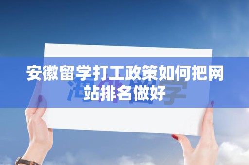 安徽留学打工政策如何把网站排名做好