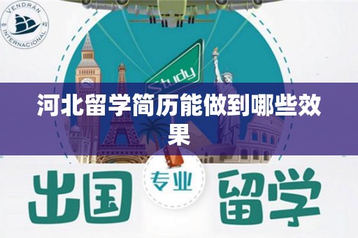 河北留学简历能做到哪些效果