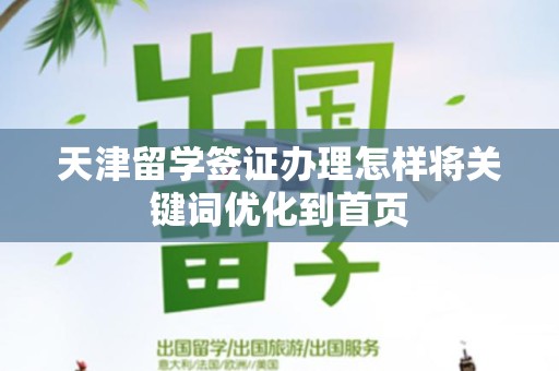 天津留学签证办理怎样将关键词优化到首页