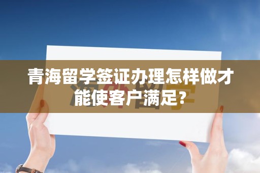 青海留学签证办理怎样做才能使客户满足？