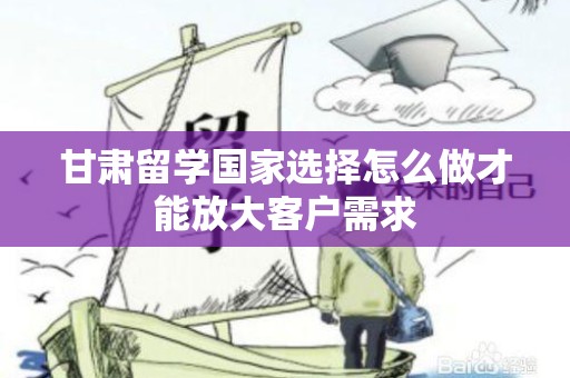 甘肃留学国家选择怎么做才能放大客户需求