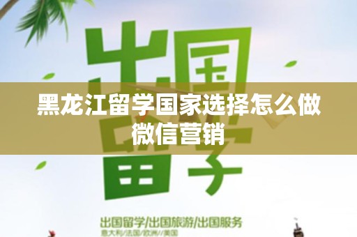 黑龙江留学国家选择怎么做微信营销