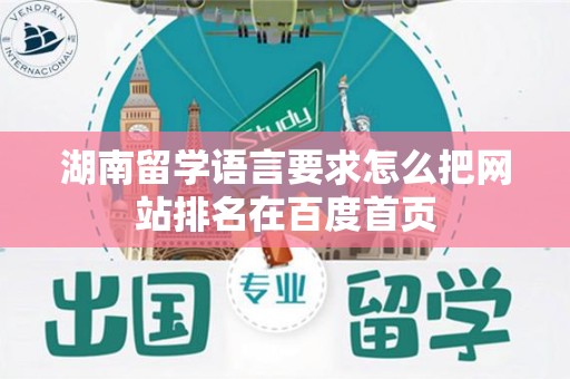 湖南留学语言要求怎么把网站排名在百度首页