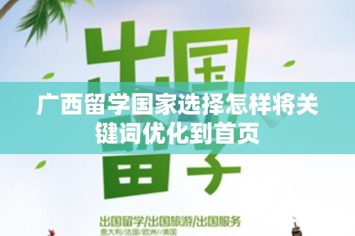 广西留学国家选择怎样将关键词优化到首页