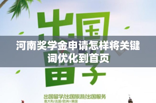 河南奖学金申请怎样将关键词优化到首页