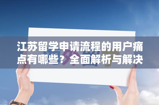江苏留学申请流程的用户痛点有哪些？全面解析与解决方案