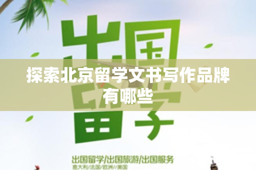 探索北京留学文书写作品牌有哪些