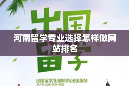 河南留学专业选择怎样做网站排名