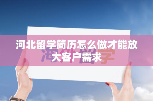 河北留学简历怎么做才能放大客户需求