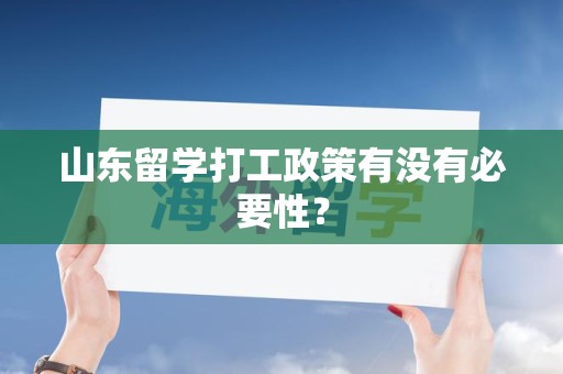 山东留学打工政策有没有必要性？