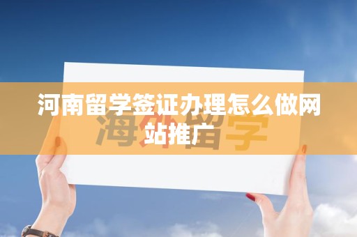 河南留学签证办理怎么做网站推广
