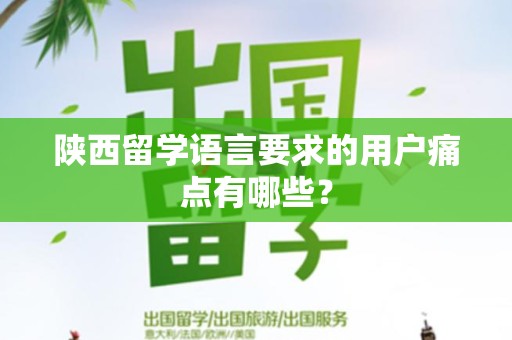 陕西留学语言要求的用户痛点有哪些？
