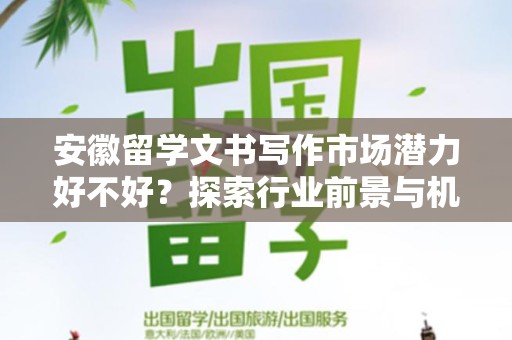 安徽留学文书写作市场潜力好不好？探索行业前景与机会