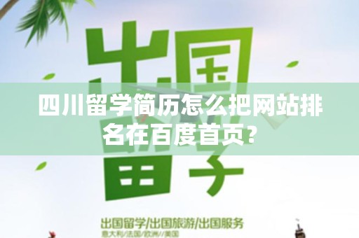 四川留学简历怎么把网站排名在百度首页？