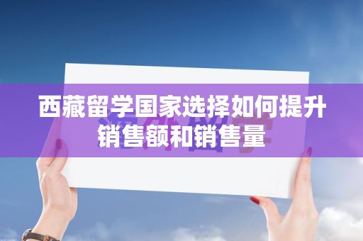 西藏留学国家选择如何提升销售额和销售量